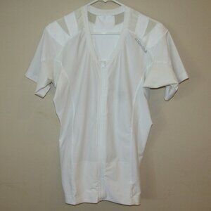 Alignmed Posture Shirt For Women White Full Zip Short Sleeve Shirt L Neuroband